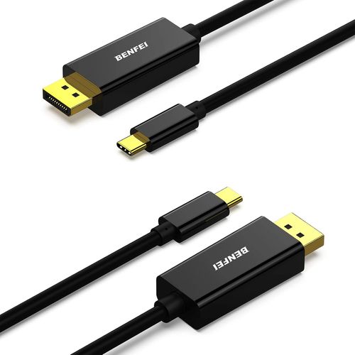 ERYI-Câble Usb C Vers Displayport 4K @ 60Hz, 1,8 M Uhd Thunderbolt 3 Vers Adaptateur De Port D'Affichage Mâle À Mâle Cordon Plaqué, Paquet De 2, Compatible Avec Iphone 16/15 Plus Pro Max