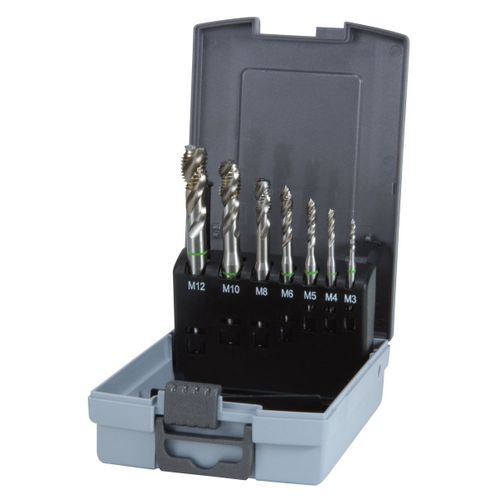 Jeu de tarauds de machine DIN 371/376 C M3-M12 7unités.HSS-Co5 coffret plastique.RUKO