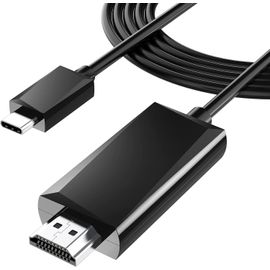 Câble Usb C Vers Hdmi (4K@60Hz), Câble De Type C Vers Hdmi [Compatible Thunderbolt 3] Pour Iphone 15 Pro/Iphone 15 Pro Max,Macbook Pro, Macbook Air, Surface, Galaxy Etc, Noir -2M[CAB9164694]