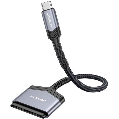 Câble SATA vers USB C, USB C 3.1 vers 2,5"" SATA III Adaptateur de disque dur Type C pour avec SSD et HDD 2,5"" Compatible Macbook Pro 2021/2020, Mac Mini etc (Gris)