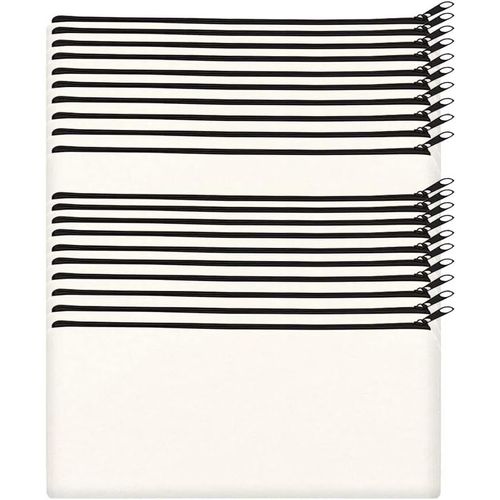 ERYI-Sacs En Tissu Vierges Diy, 10Pcs Étuis À Crayons En Tissu Vierge, Petit Sac À Cosmétiques, Sacs En Tissu Pour Peinture, Sacs À Cosmétiques Avec Fermeture À Glissière, 20 X 12 Cm