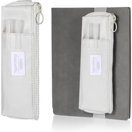 Eryi-Porte-Stylo - Étui À Crayons Portable - Bande Élastique Réglable - Fermeture Éclair - Petite Trousse Pour Journal Intime - Accessoires Scolaires, Gris, Valise