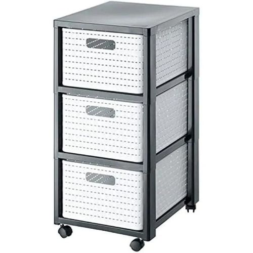 Conteneur Roulant - Rotho - Country - 3 Tiroirs - Plastique Sans Bpa - Blanc