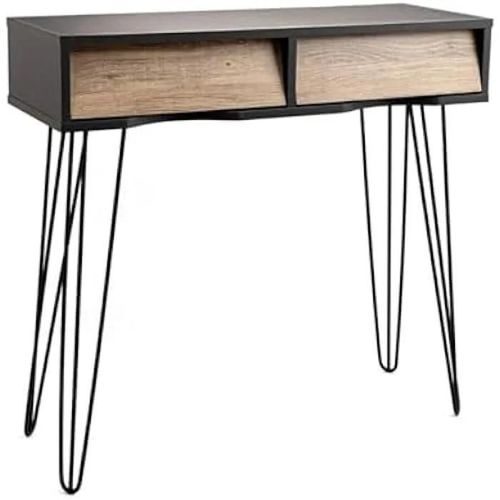 Console - Vinthera - 2 Tiroirs - Marron - 80x30x76 Cm - Design Contemporain