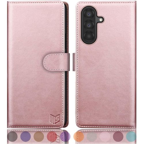 Kal-Etui Coque Pour Samsung Galaxy A36 Pouces [Magnétique Protection] [Rfid Blocage] Fentes Pour Cartes Protection Etui Housse Premium En Cuir Pu Pour Samsung A36 Portefeuille Or Rose