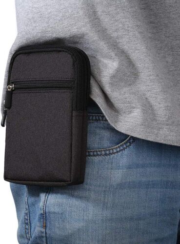 Ceinture Clip Sacoche Etui Universel, ® 6.3 pouces Denim Décontractée Sac Randonnée pour Homme Housse de Transport Coque Sac Ceinture Clip Poche Pochette avec Boucle Multiples Portefeuille