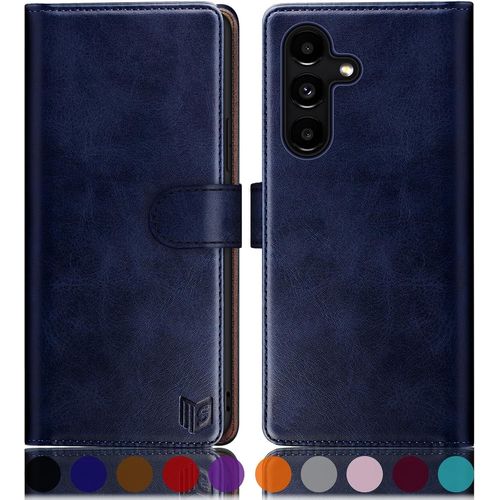 Etui Coque Pour Samsung Galaxy S24 5g [Rfid Blocage] [Magnétique Protection] Fentes Pour Cartes Protection Etui Housse Premium En Cuir Pu Pour Samsung S24 Etui Portefeuille Bleu