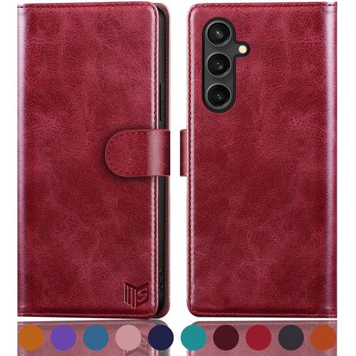 Kwex-Coque En Cuir Pu Pour Samsung Galaxy A16 5g - Protection Magnétique, Blocage Rfid, Fentes Pour Cartes, Rouge
