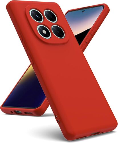 Case Compatible with Xiaomi Redmi Note 14 Pro 5G/Poco X7 5G, [Liquid Silicone Case] [Microfiber Interior] Soft Rubber Cases Shockproof Protective Bumper - Red