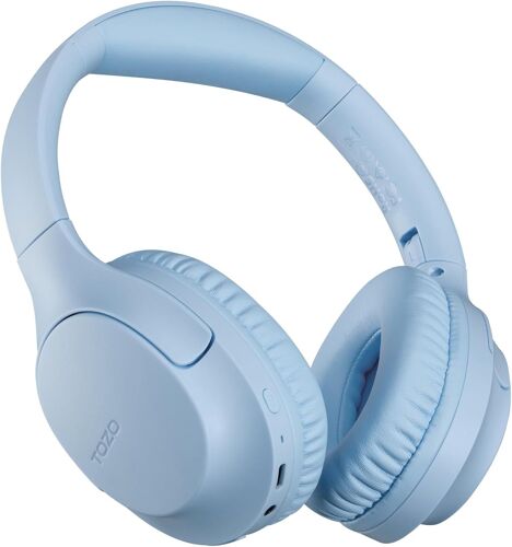 MEVRONISSHOP-HA1 Casque Bluetooth sans Fil Ecouteurs Bluetooth 5.4 avec ENC Appel ORIGX 2.0 Acoustique EQs Ajustement 70H d'Autonomie Jeu Mode USB Type C et 3.5mm AUX Audio Câble Bleu