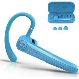 Oreillette Bluetooth Sans Fil V5.4, 120 Heures De Conversation Mains Libres Oreillette, Ecounteurs Bluetooth Avec Double Micro Antibruit Enc Pour Conduite/Affaires/Bureau, Bleu
