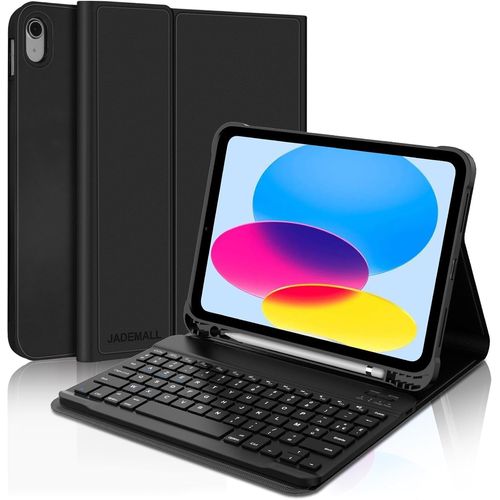 Coque Clavier iPad A16 11/10 EME Generation 10.9"" 2025/2022, AZERTY Français Clavier Bluetooth Détachable pour iPad 10eme/11eme Generation A16 11 Pouces, Noir