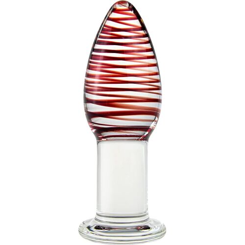 Kalanka-Bouchon Anal En Verre Cristal, 11.5cm Motif Clair Cône En Verre Gode Anal Bouchon De Cul Godes Classiques Gode Anal Jouets Anal Jouets Sexuels Pour Femmes Et Hommes (Rouge)