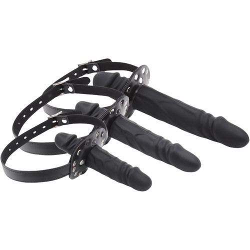 Gode Verrouillable Dildo Gag Bouche Bâillon, Réglable Bâillon Godemiché À Cadenas Bondage Sm Gode Anus Masturbateur Sex Toys Esclaves Butt Plug Jouets Sexuels Pour Homme Femme