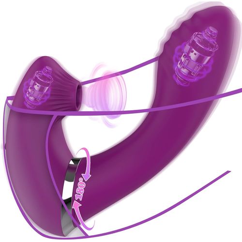 G-Spot Vibrator 3 In 1 Silent And Powerful Vibrator For Licking And Sucking Clit With Push Function Dildo 7 Modes And 7 Pulse Modes Sex Toy For Women Couples