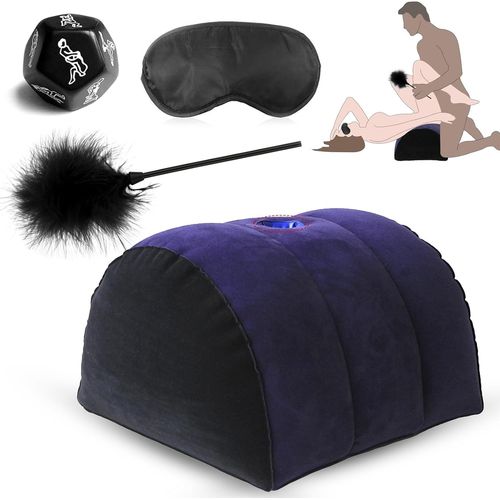 Kalanka-Sexe Oreiller Coussin Lombaire Avec Tickler & Masque Pour Les Yeux & Dés Sexuels, Jeux Sexuels Pour Couples Femmes Coussin De Position