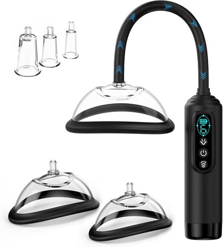 Nipple Toys-Pussy Pump, Bdsm Electric Vaginal Pump With 6 Suction Modes&puffing Screen, Clit Suckers Adult Sex Toys For Women/Couples, Includes 5 Cups