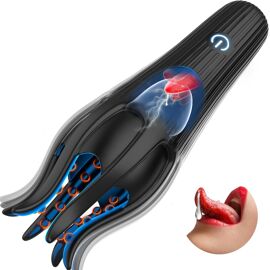 Masturbateurs Masculins Sex Toýs Homme,Masturbâteur Homme Mains Libres 10 Modes De Léchage Et Vibration,Masturbateur Automatique Vibromasseur Sexetoyhomme 36 Pastilles De Massage Connexion