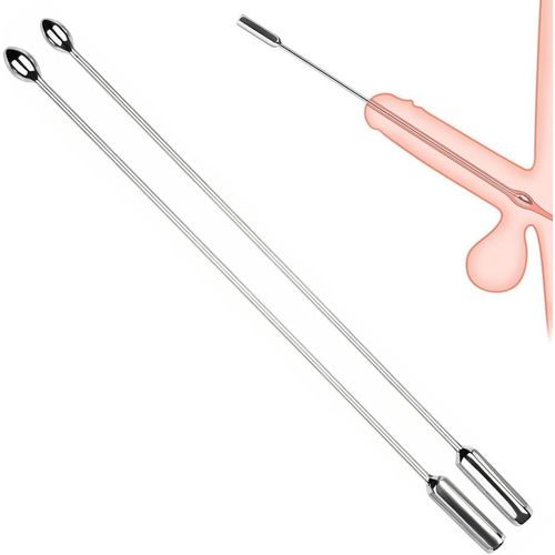 Set Urétral Métallique,Plug Pénien,Dilatateurs Urétraux,Cathéter,Stimulation Urétrale,Sonde Urétrale,Masturbation Masculine,Massage De La Prostate,Jouet Sexuel Pour Hommes (Ø:0.8+0.9cm)