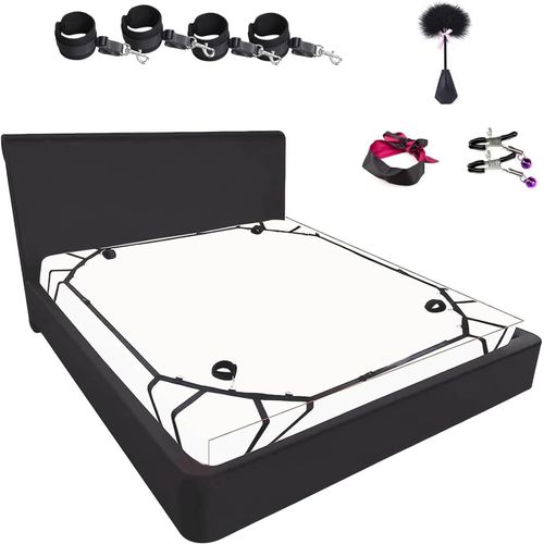 Eryi-Kits De Bondage Sm, Bdsm Ensemble De Bondage De Contention De Lit Réglables Sexuel Jouets, Érotique Bondage Adulte Sex Toys Avec Menottes Masque Pour Les Yeux Pour Débutants Et Couples Jeux