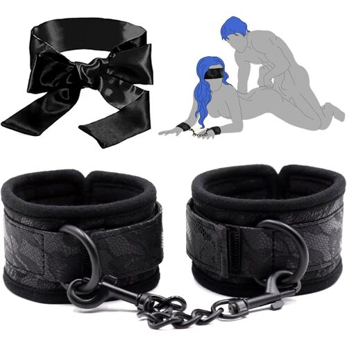 Bdsms Sex Toys For Beginners ¿ Bdsms Adult Couple Handcuffs ¿ Bdsms Set Sm Bandage Restraint Toy Sexy Woman Handcuffs, Sex Toys For Adults (Black)