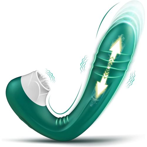 Vibromasseur En Silicone Point G Pour Femme,Clitoris Vibrator Avec 10 Modes De Poussée Et De Léchage,Étanche Jouets Sexuels Rechargeables Avec Stimulation Anale Pour Couple,Adultes