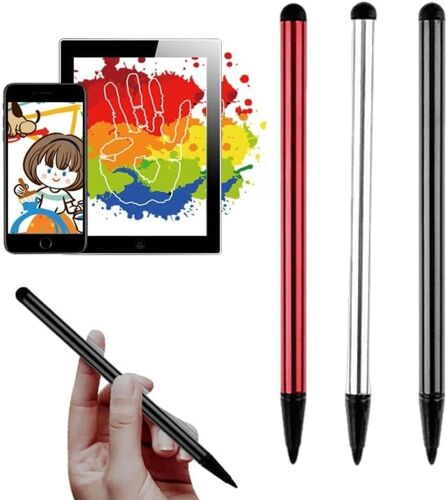 Stylets pour téléphones Portables,Lot de 3 Stylets capacitifs universels 2 en 1 pour écran Tactile, largement compatibles avec Tous Les appareils à écran Tactile capacitif