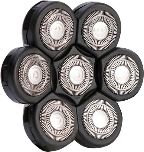 7 têtes de rasoir électrique,lame flottante lavable de rechange pour homme (noir)(Q117)