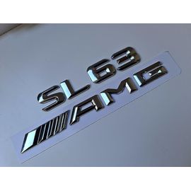 Sl63 Amg Argent / Chrome Lettre Numéro De Coffre Arrière Badge Emblème Classe Sl Mercedes