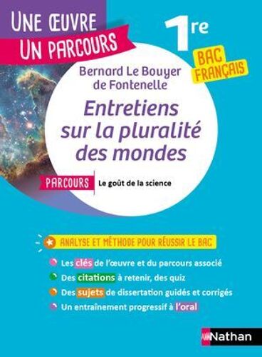 Analyse Et Étude De L'oeuvre - Entretiens Sur La Pluralité Des Mondes, Fontenelle - Réussir Son Bac Français 1re 2026 - Parcours Associé : Le Goût De La Science - Une Oeuvre, Un Parcours