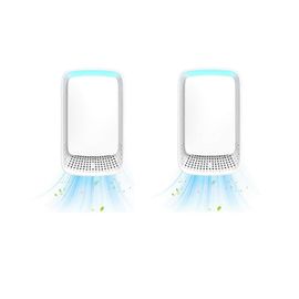 Lot de 2 purificateurs d'air silencieux a brancher pour la maison, technologie d'ionisation negative pour chambre a coucher, animaux de compagnie, cuisine, bureau