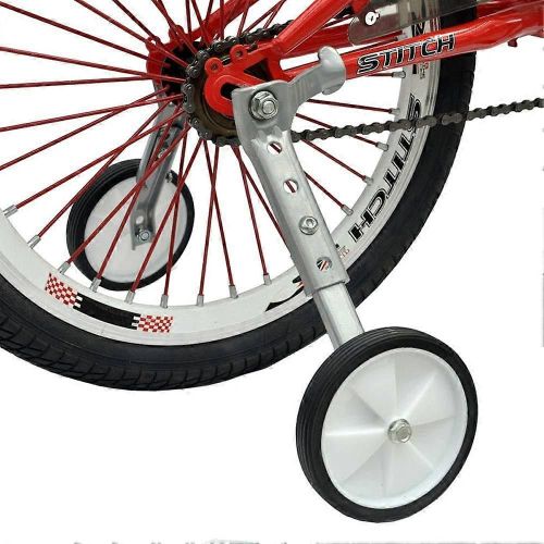 Roues D'entrainement Pour Velo, Roues D'entrainement A Vitesse Variable, Kit De Stabilisateurs Pour Velo Enfant De 18, 20 Et 22 Pouces, 1 Paire (Argent)