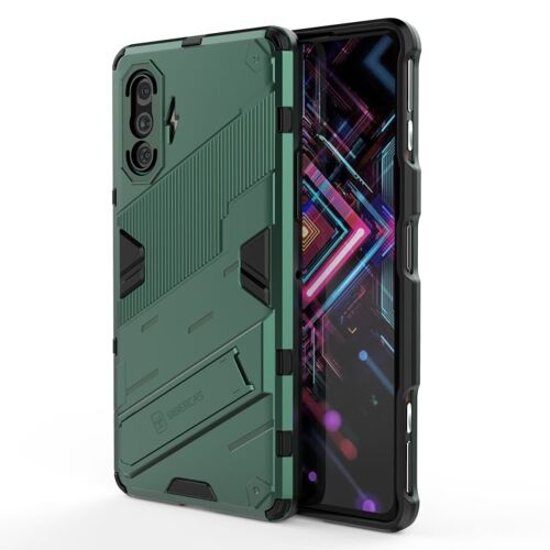 Coque Shockproof 2 En 1 Pour Xiaomi Redmi K40 Gaming Avec Support Invisible, Vert