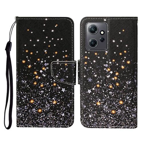 Coque En Cuir Flip Colorée Pour Xiaomi Redmi Note 12 4g, Pentagramme Noir