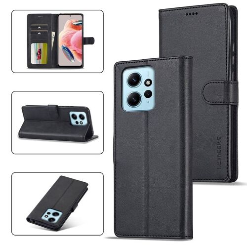 Coque En Cuir Texture Veau Pour Xiaomi Redmi Note 12 4g, Noir