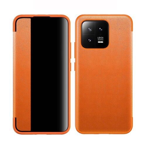 Étui En Cuir À Rabat Horizontal Magnétique Pour Xiaomi 13, Orange