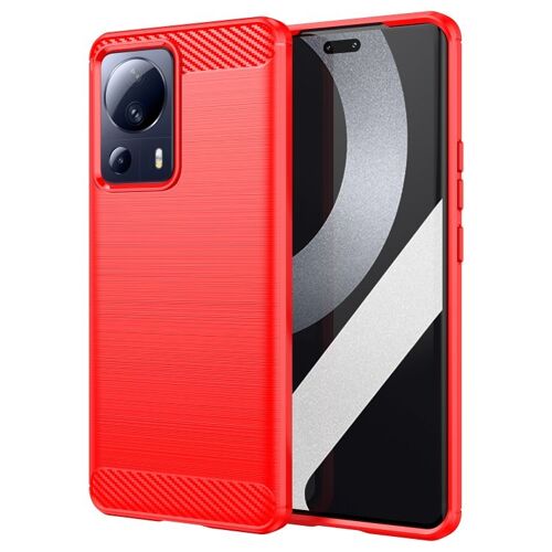 Coque Tpu En Fibre De Carbone Texturée Pour Xiaomi 12 Lite Ne, Rouge
