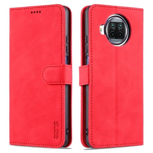 Étui En Cuir Horizontal Pour Xiaomi Redmi Note 9 Pro 5g Avec Emplacements Pour Cartes, Rouge
