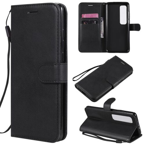 Étui En Cuir Horizontal Pour Xiaomi Poco X3 Nfc Avec Support, Emplacements Pour Cartes Et Lanière, Noir