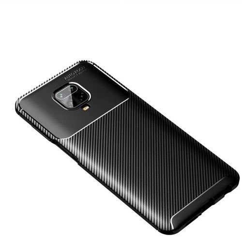 Coque Tpu Shockproof Texture Carbone Pour Xiaomi Redmi Note 9 Pro Max, Noir