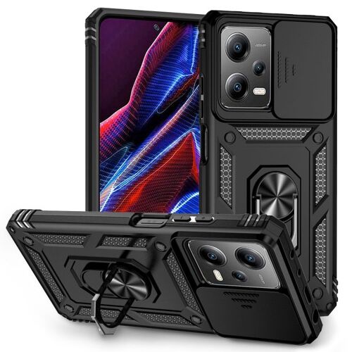 Coque De Téléphone Avec Support Coulissant Pour Xiaomi Redmi Note 12 Pro 5g, Noir