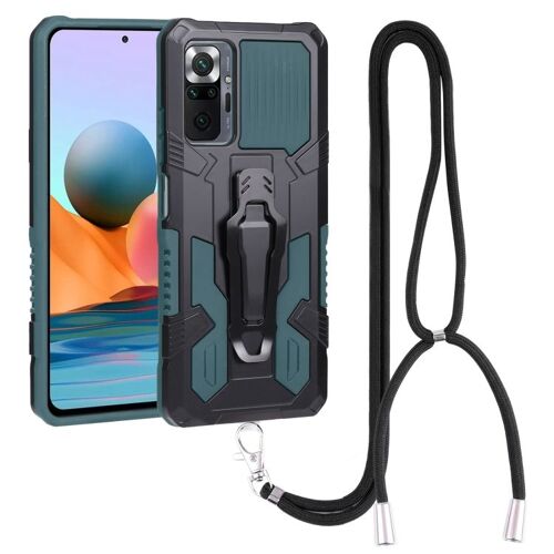 Coque Mecha Armor Avec Lanière Et Support Pour Xiaomi Redmi Note 11 Pro, Vert