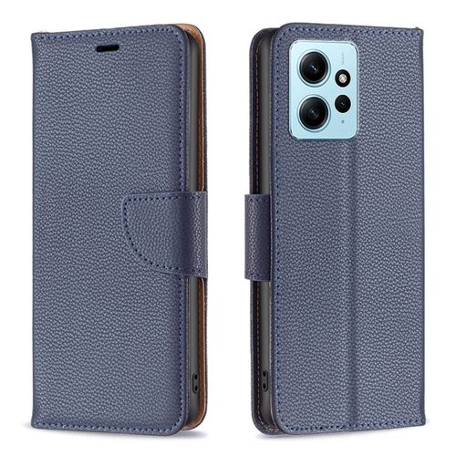 Coque En Cuir Litchi Pour Xiaomi Redmi Note 12 4g, Bleu