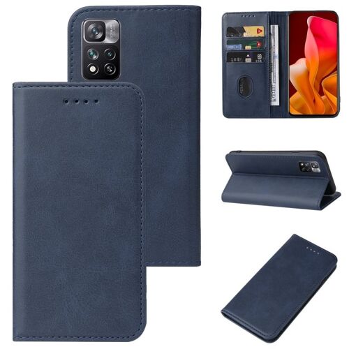 Étui En Cuir Avec Fermeture Magnétique Pour Xiaomi Mi 11i, Poco F3, Redmi K40, Bleu