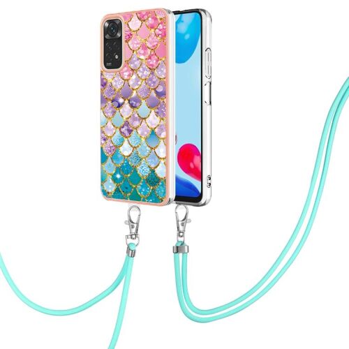 Coque Tpu Electroplating Imd Pour Xiaomi Redmi Note 11s / Note 11 Avec Lanière, Écailles Colorées