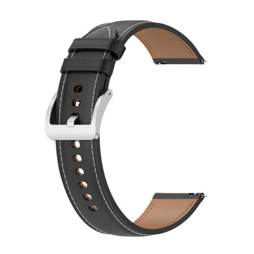 Bracelet Cuir Pour Galaxy Watch 3 45mm Huawei Watch Gt3 Gt2 46mm Noir