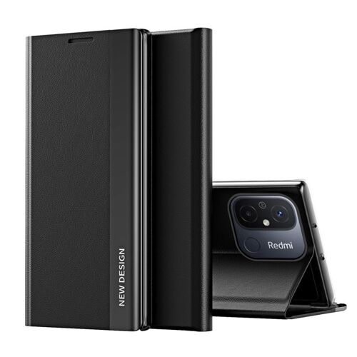 Coque En Cuir Électroplaquée Pour Xiaomi Redmi 12c, Noir