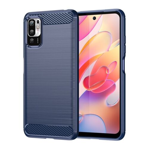 Coque Tpu En Fibre De Carbone Pour Xiaomi Poco M3 Pro 5g, Bleu