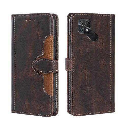 Coque En Cuir Avec Boucle Magnétique Pour Xiaomi Poco C40, Brun