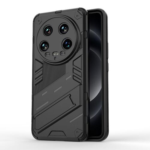 Coque Punk Armor 2 En 1 Pour Xiaomi 14 Ultra 5g Avec Support, Noir